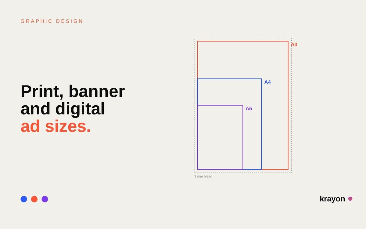 Print, banner and digital ad sizes