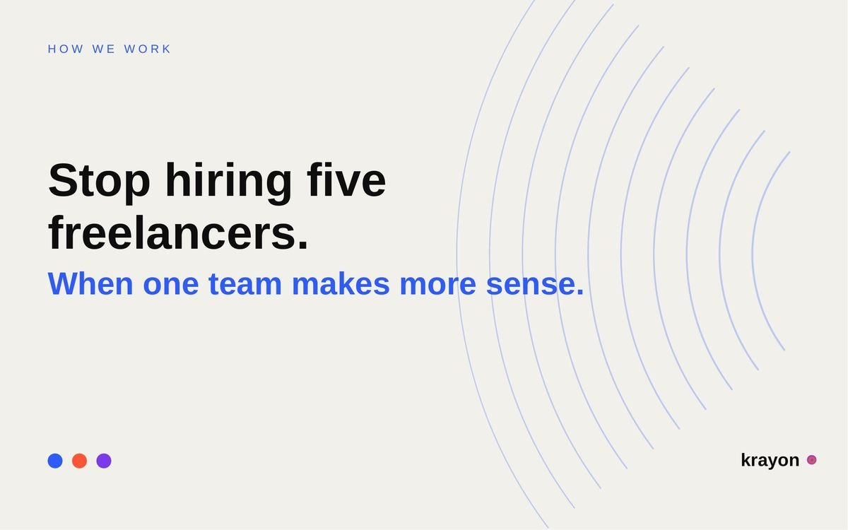 Separate designers, photographers and developers can produce disconnected work. When one creative te